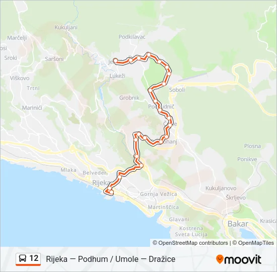 12 Bus Line Map