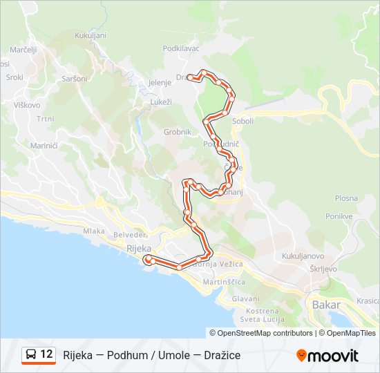 12 Bus Line Map