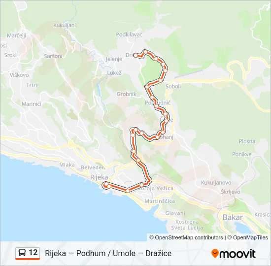 12 Bus Line Map