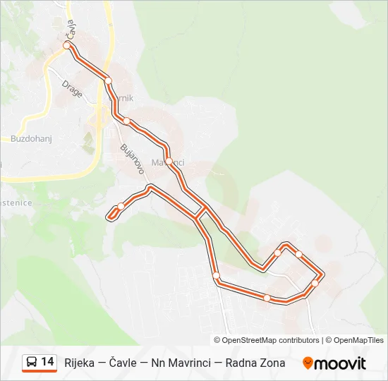 14 Bus Line Map