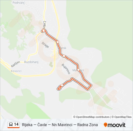 14 Bus Line Map