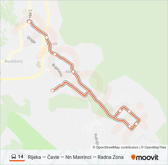 14 Bus Line Map