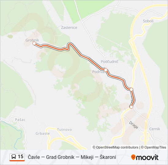 15 Bus Line Map