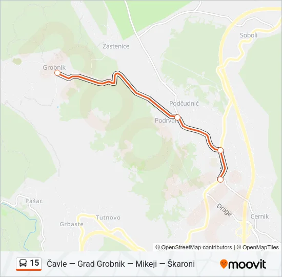 15 Bus Line Map
