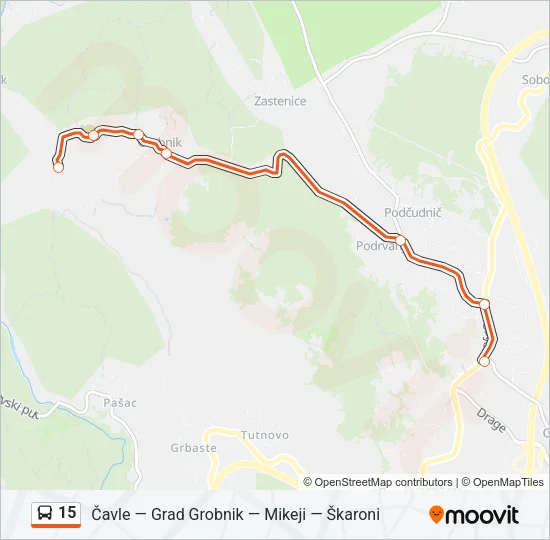 15 Bus Line Map