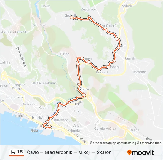 15 Bus Line Map