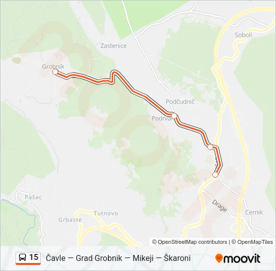 15 Bus Line Map