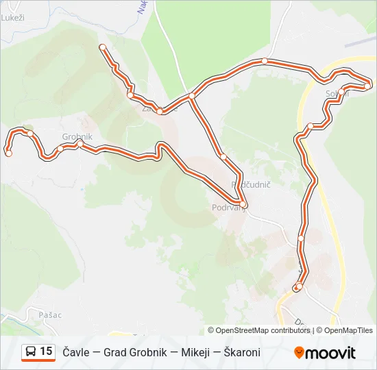 15 Bus Line Map
