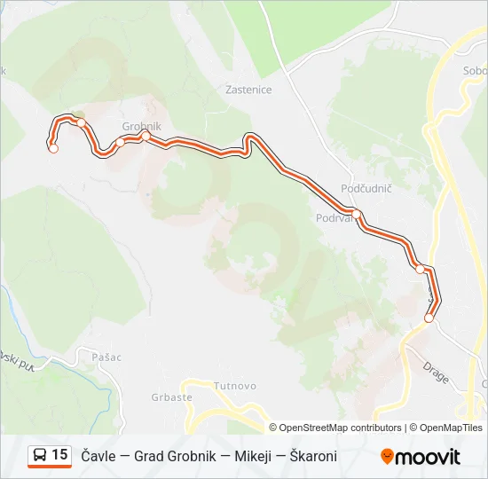 15 Bus Line Map