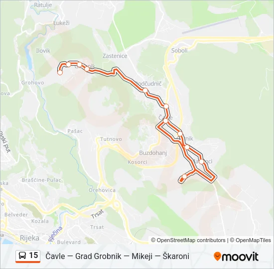 15 Bus Line Map