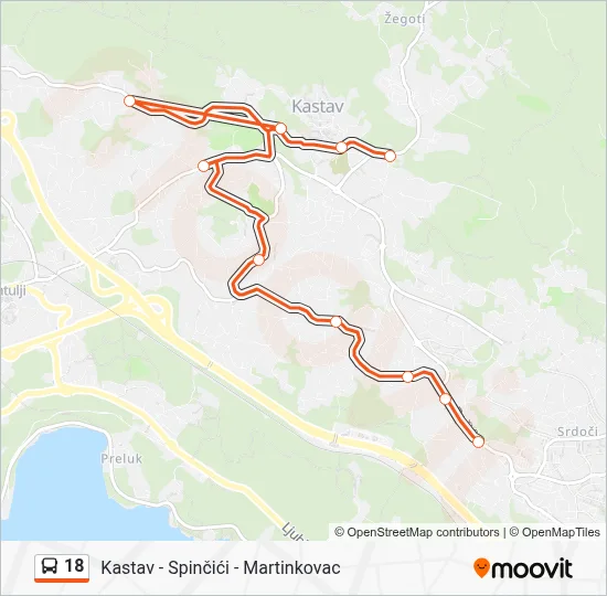 18 Bus Line Map