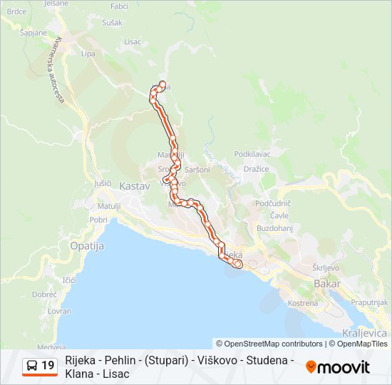 19 Bus Line Map