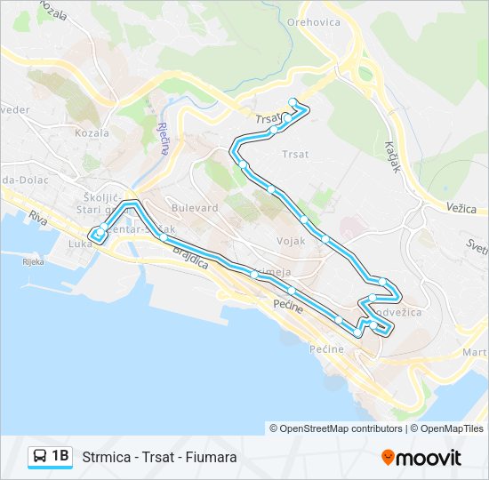 1B Bus Line Map