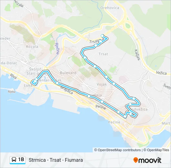 1B Bus Line Map