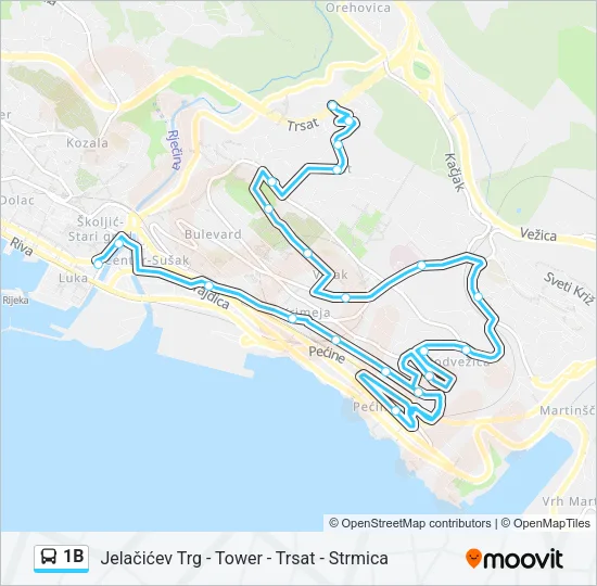 1B Bus Line Map