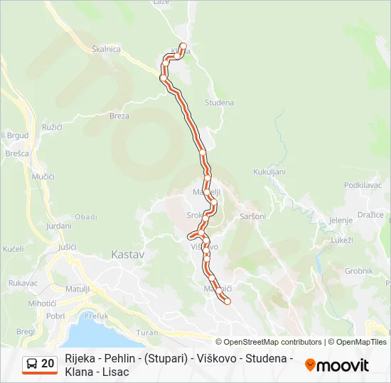 20 Bus Line Map