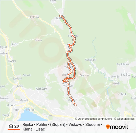 20 Bus Line Map