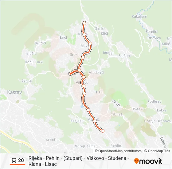 20 Bus Line Map
