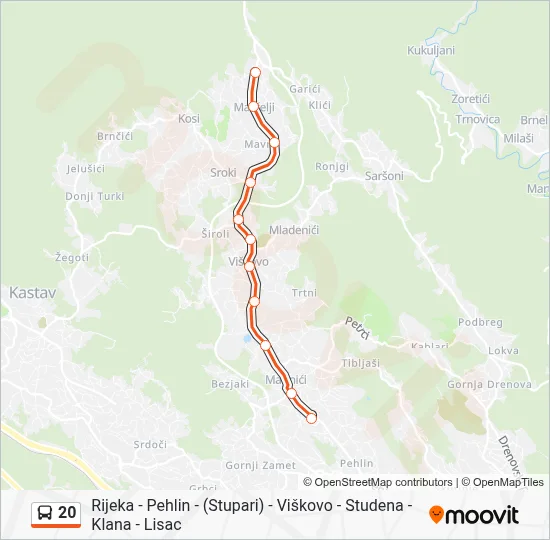 20 Bus Line Map