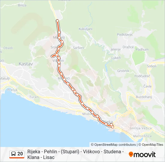 20 Bus Line Map