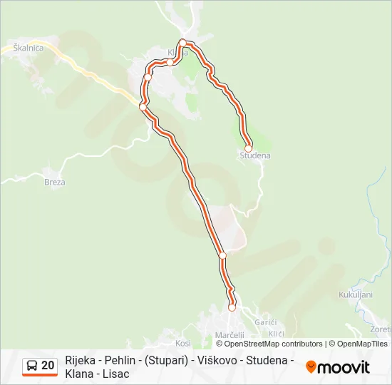 20 Bus Line Map