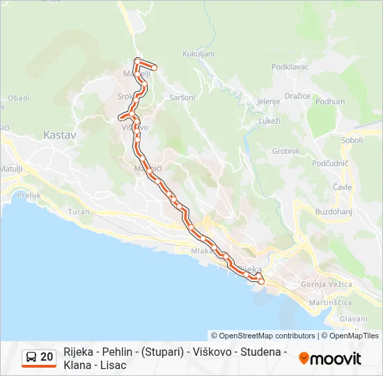 20 Bus Line Map