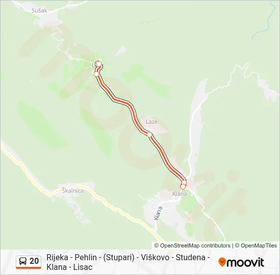 20 Bus Line Map