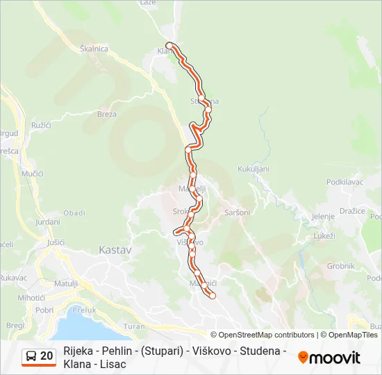 20 Bus Line Map