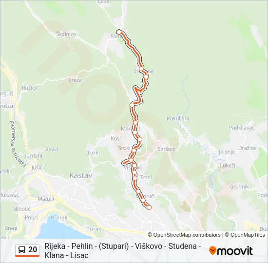 20 Bus Line Map