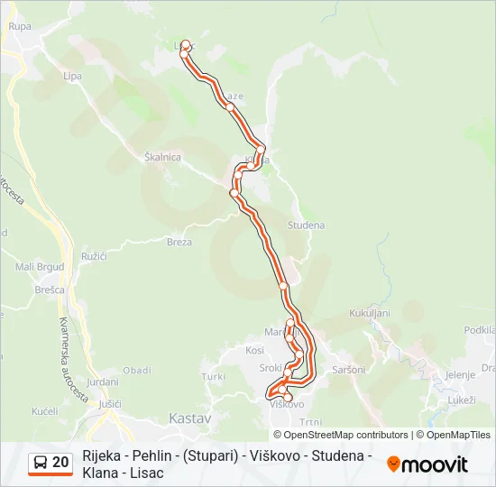 20 Bus Line Map