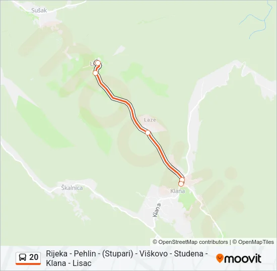 20 Bus Line Map