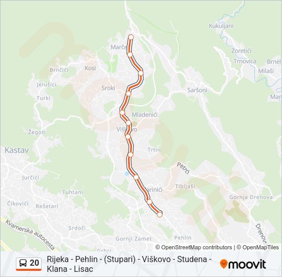 20 Bus Line Map