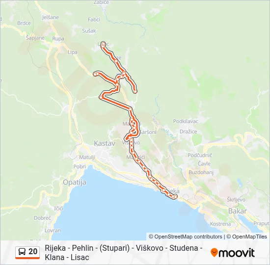 20 Bus Line Map