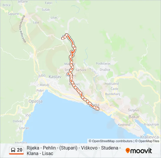 20 Bus Line Map