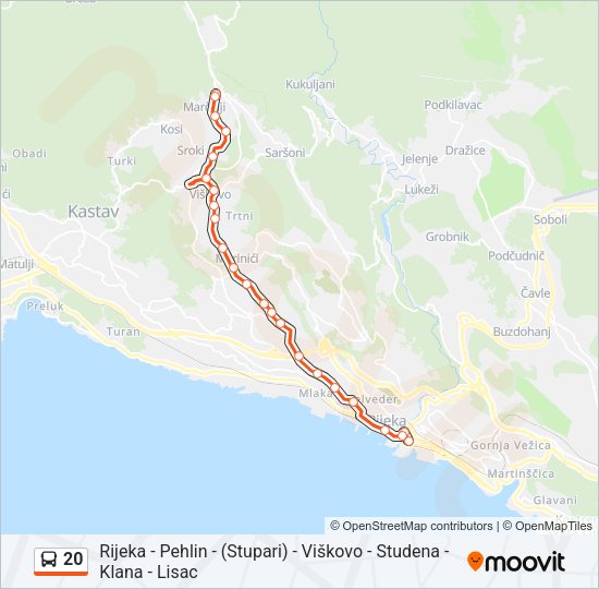 20 Bus Line Map