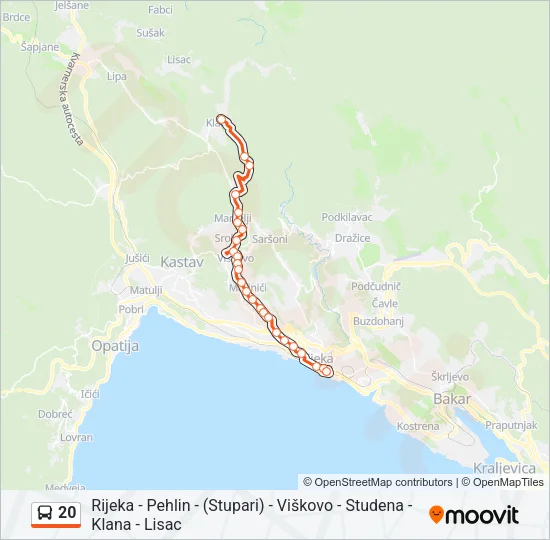 20 Bus Line Map