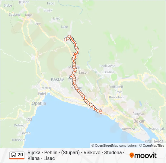 20 Bus Line Map