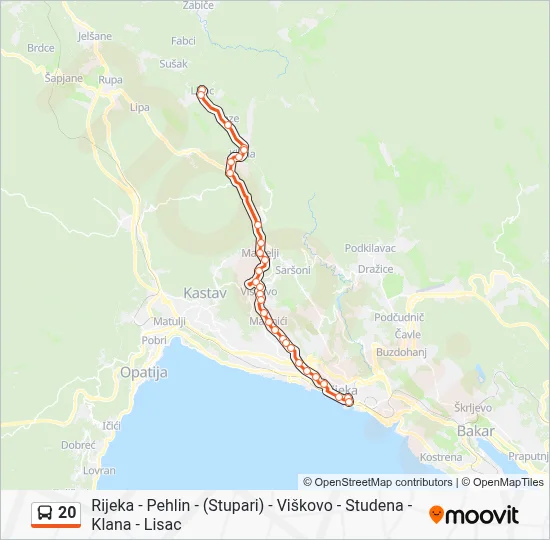 20 Bus Line Map