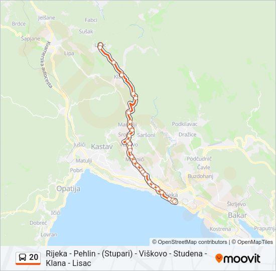 20 Bus Line Map