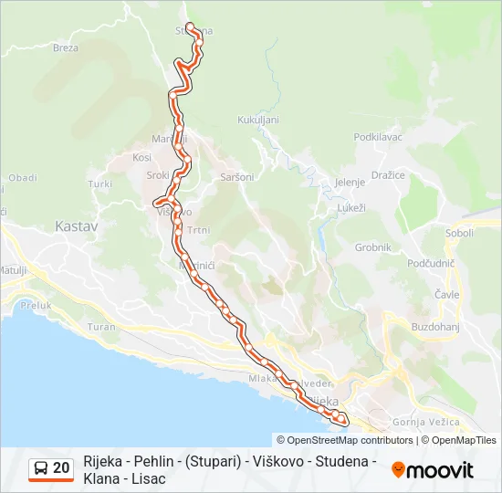 20 Bus Line Map