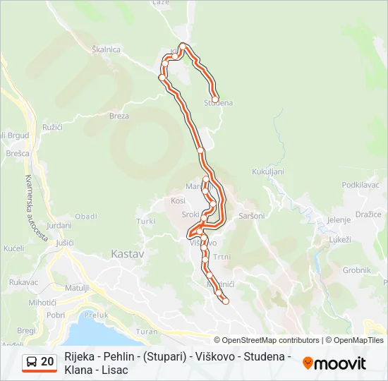20 Bus Line Map