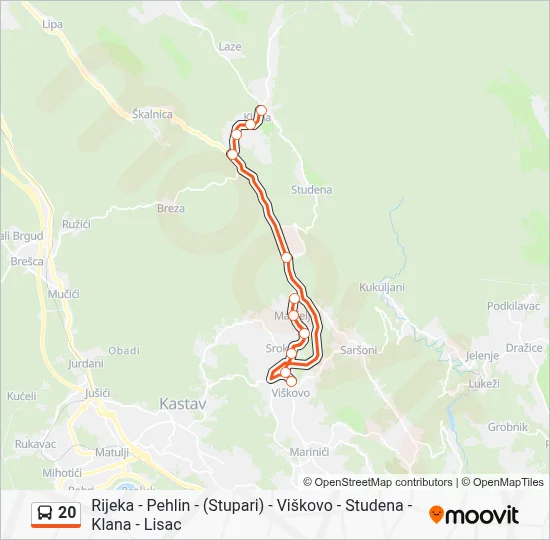 20 Bus Line Map