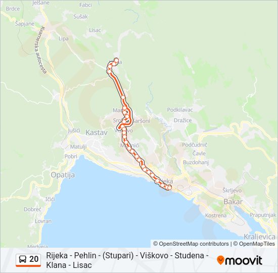 20 Bus Line Map