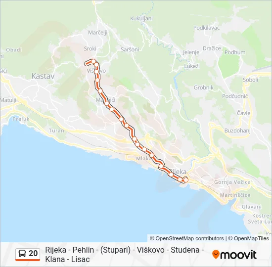 20 Bus Line Map