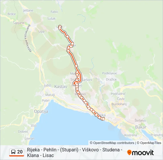 20 Bus Line Map