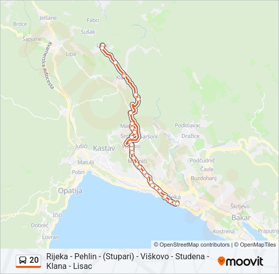 20 Bus Line Map