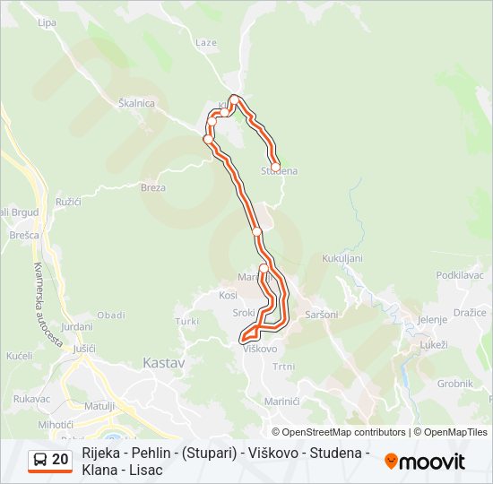 20 Bus Line Map