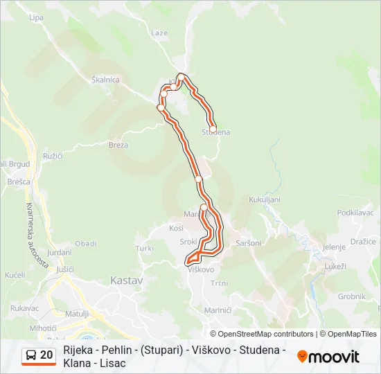 20 Bus Line Map