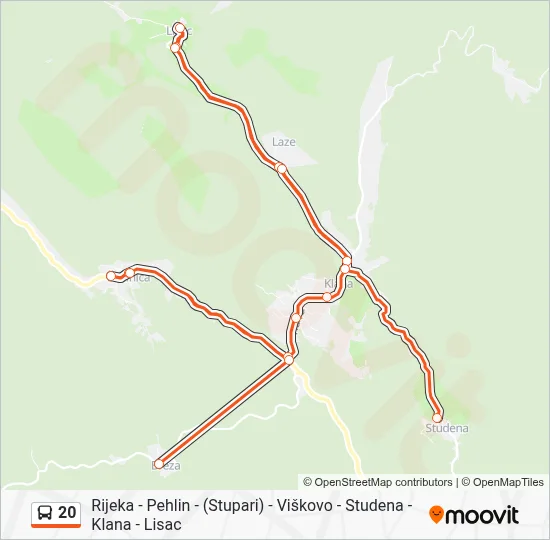 20 Bus Line Map