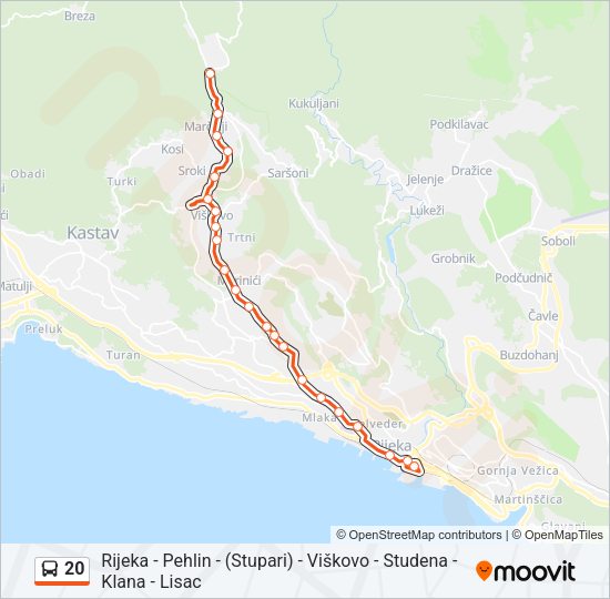 20 Bus Line Map